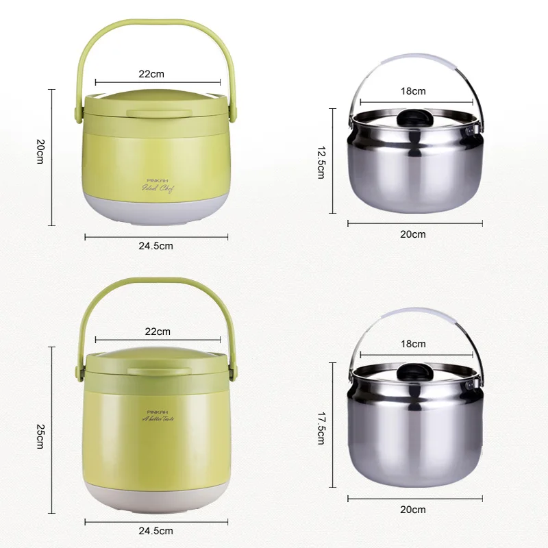 Pinkah 3L 4.5L вакуумный тушеный горшок банка для продуктов сохраняющая тепло 24 часа