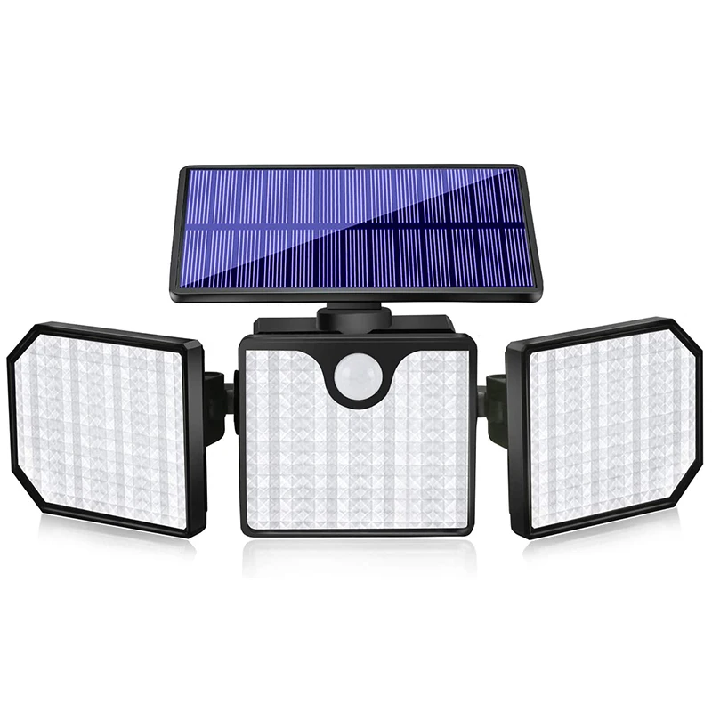 

Upgrade Solar Security Lights Outdoor, 230 LED Super Bright Adjustable 360° 3 Heads with 2 Modes, Wireless Motion Sensor