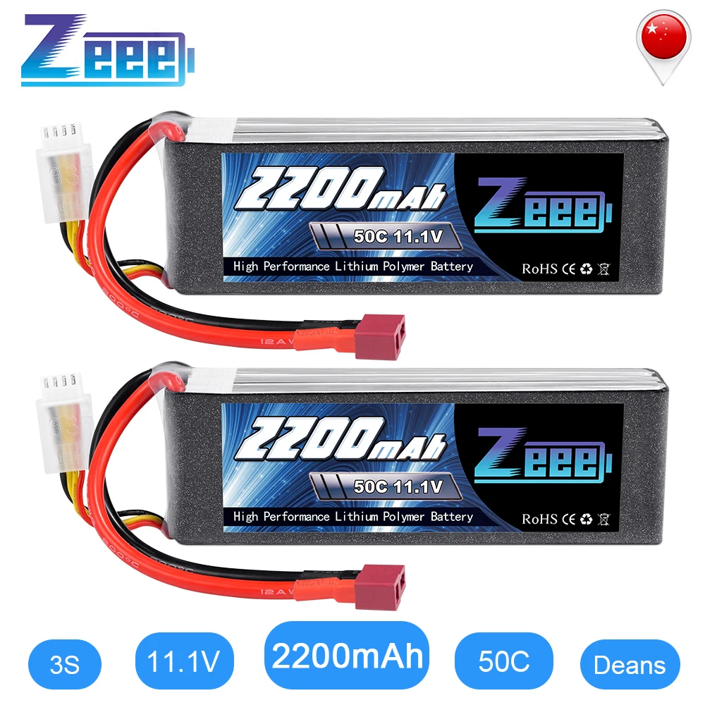 2 блока Zeee LiPo аккумулятор 11 1 В 3S 2200 мАч 50C для радиоуправляемого автомобиля с