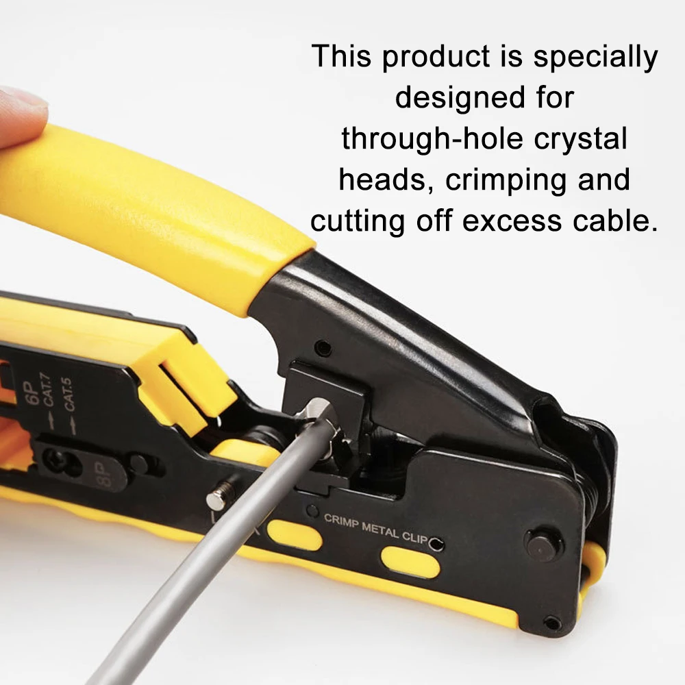 

Ethernet Cable Stripper Clamp rj45 Network Tools 4P/6P/8P Crystal Heads Cable Pliers Seven Type of Through Hole Cable Clamp