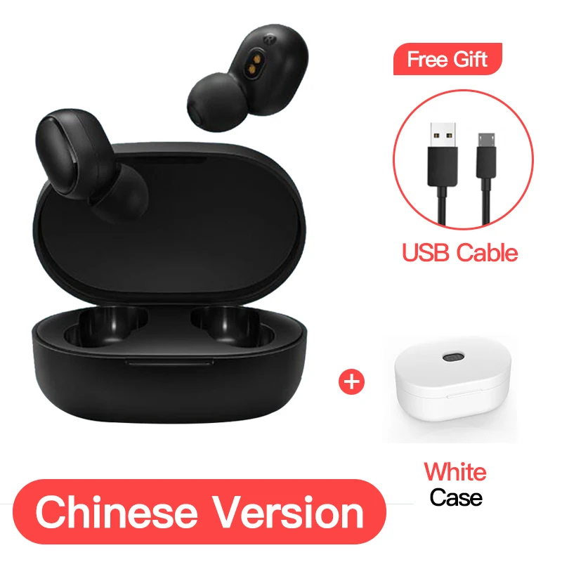 Xiaomi Redmi Airdots глобальная версия Опциональные TWS наушники стерео беспроводной шумоподавление с микрофоном громкой связи AI Bluetooth 5,0 - Цвет: CN add white case