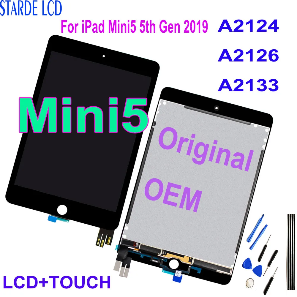 Original For iPad Mini 5 LCD Display Touch Screen Digitizer Assembly For iPad Mini5 5th Gen 2019 A2124 A2126 A2133 Screen