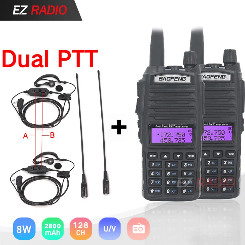 2 шт./лот обновление UV-82 BaoFeng 8 Вт ветчина радио 10 км Baofeng UV 82 высокая 8 Вт рация 10 км Baofeng UV82 Горячая Baofeng uv-9r UV 9R - Цвет: Add 2HD 2NA-771