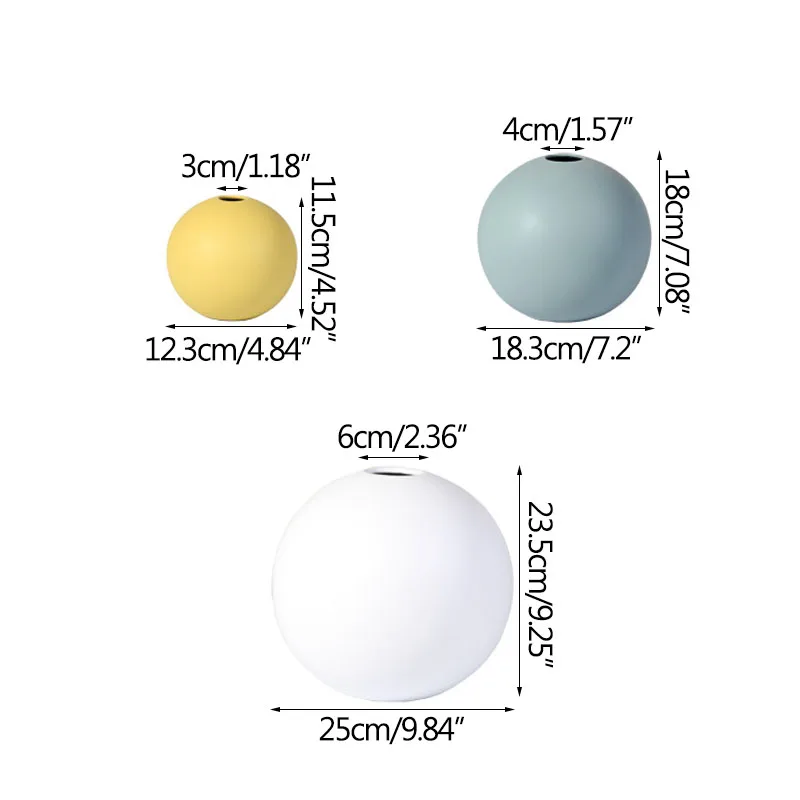

Home Decoration Furnishings Nordic Colorful Ceramic Vase Round Artwork Simplicity Vase Flower Arrangement Decoration Ornament