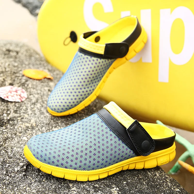 

2021 Couple Breathable Sandalias Shoes Beach Slides Concise Summer Shoes Men's Sandals Colorful Couples Beach Slippers