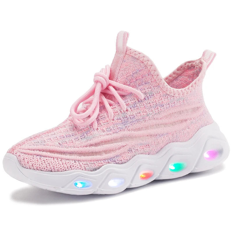 JIEMIAO Children's Led Shoes Girls Lighted Sneakers Glowing Shoes for Kid Sneakers Baby Sneakers with Luminous Sole Size 25-35