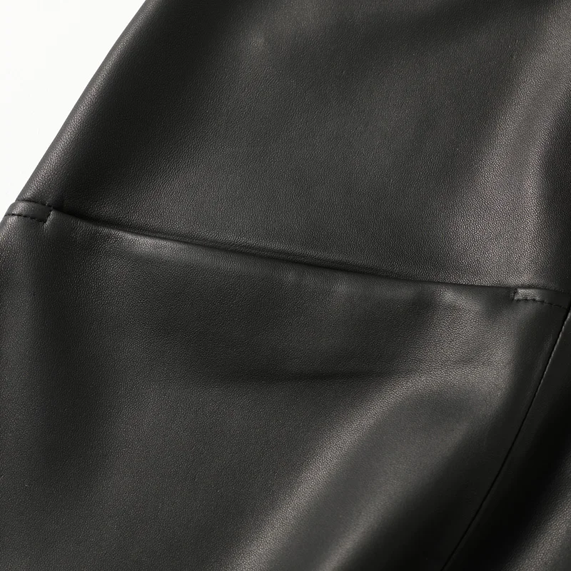 

Fall winter new leather skirt, sheepskin skirt, mid long skirt, hip skirt, one-step skirt, split back