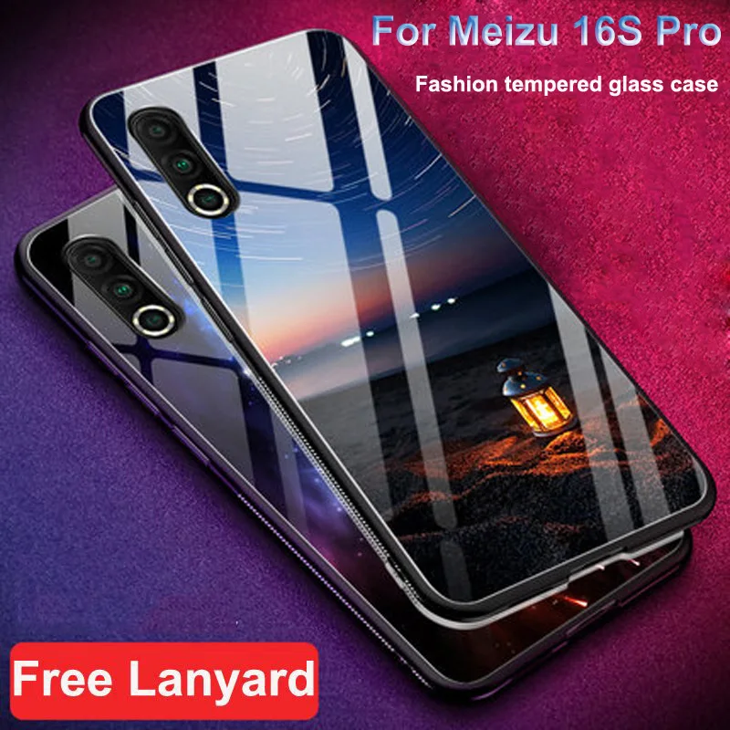 Чехол для Meizu 16s Pro M973Q чехол 16sPro из закаленного стекла Жесткий Meizu16s стеклянный |