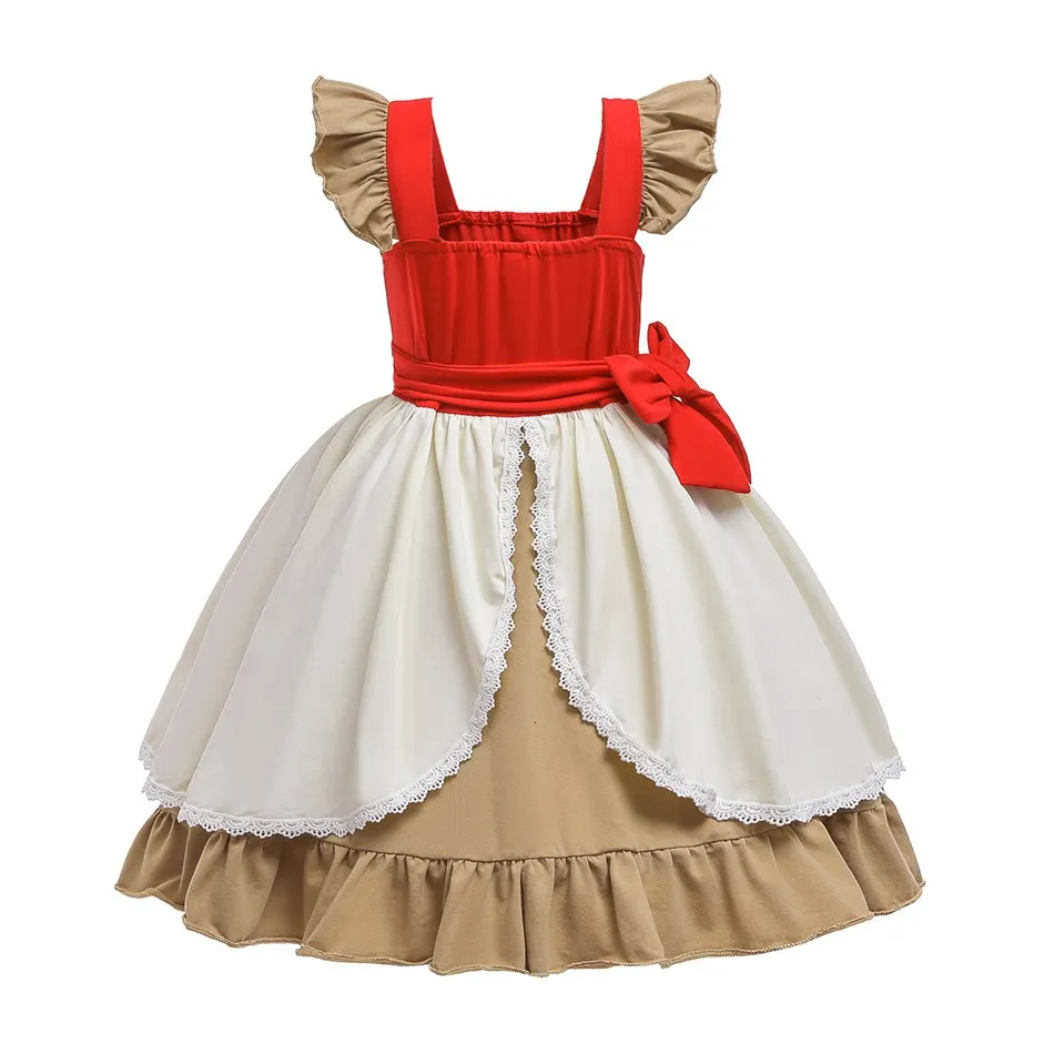 VOGUEON Moana Adventured Princess Dress Up Clothes for Girls Ruffles Sleeveless Bow Sundress Children Halloween Party Costume | Детская