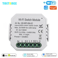 tuya wifi light switch module home automation remote control 1 2gang 110 240v works with alexagoogle homesiri