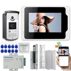 Видеодомофон, 7-дюймовый дверной звонок, домофон, 1 монитор RFID, ИК-камера, Электрический ударный замок, бесплатная доставка