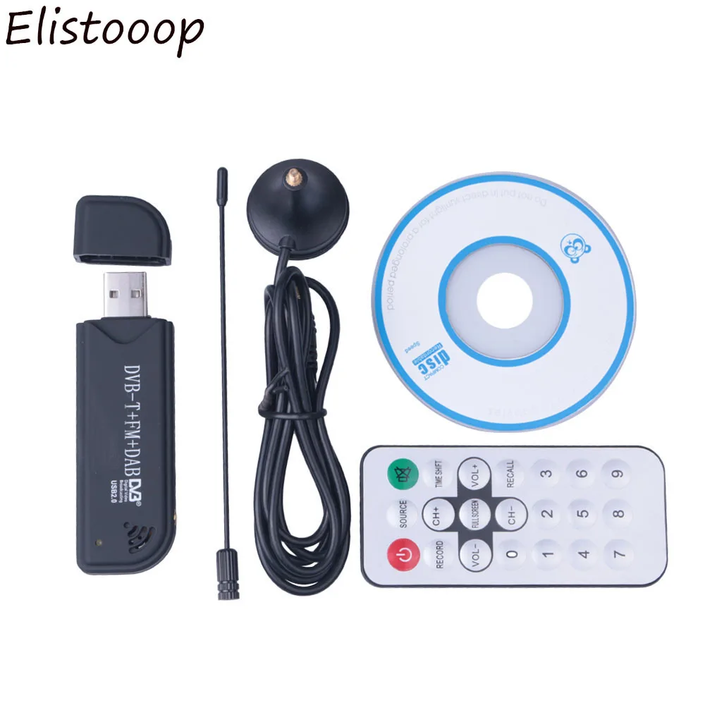 Горячая Распродажа ТВ тюнер ресивер Dongle USB2.0 DAB FM DVB-T RTL2832U FC0012 SDR RTL-SDR цифровой