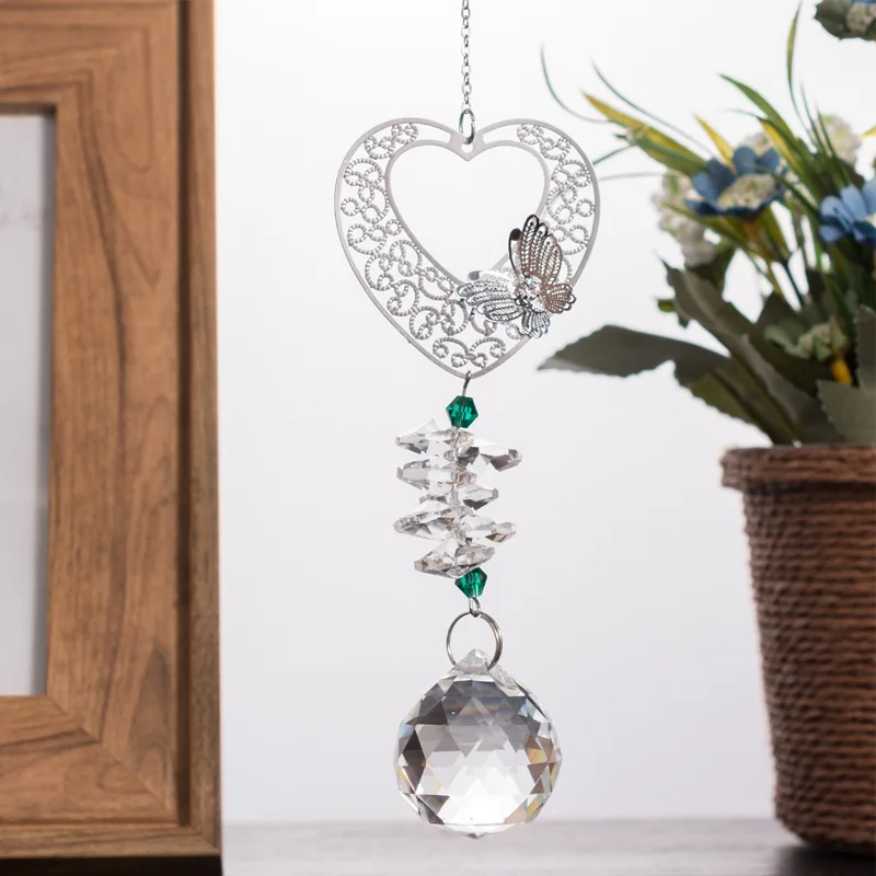 Ручная работа сердце Бабочка Ловец снов хрустальный шар призма кулон