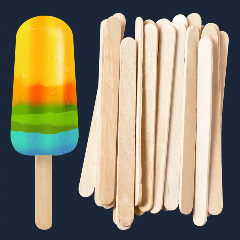

100/300 pcs Wood Material Clubs DIY Sticks Flat Popsicle Ice Cream