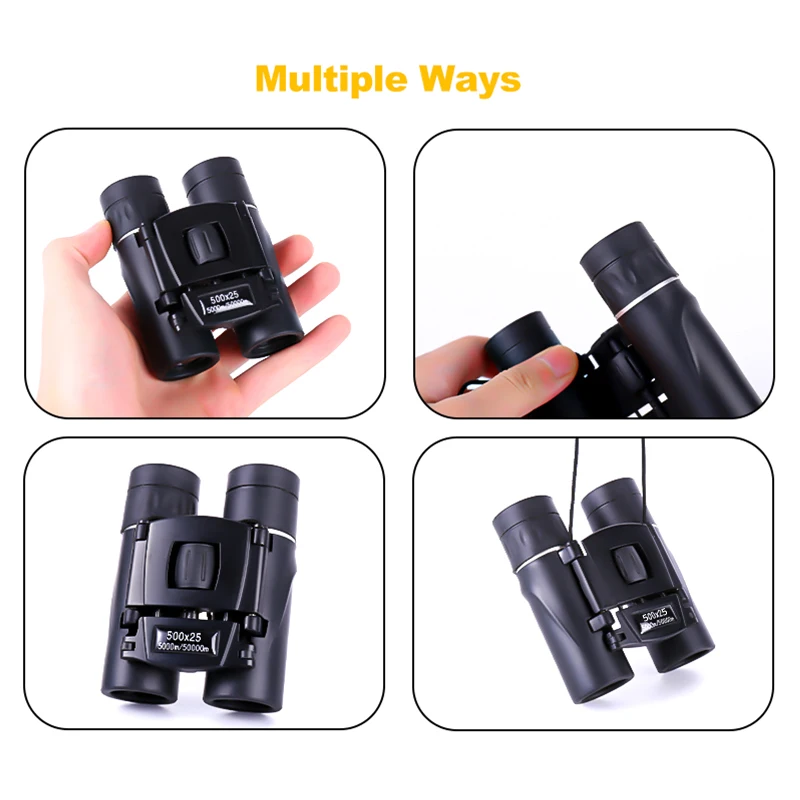 

Telescope Binoculars 500x25 Mini Portable Zoom HD 50000M Powerful Folding Long Range Low Light Night Vision Professional Camping