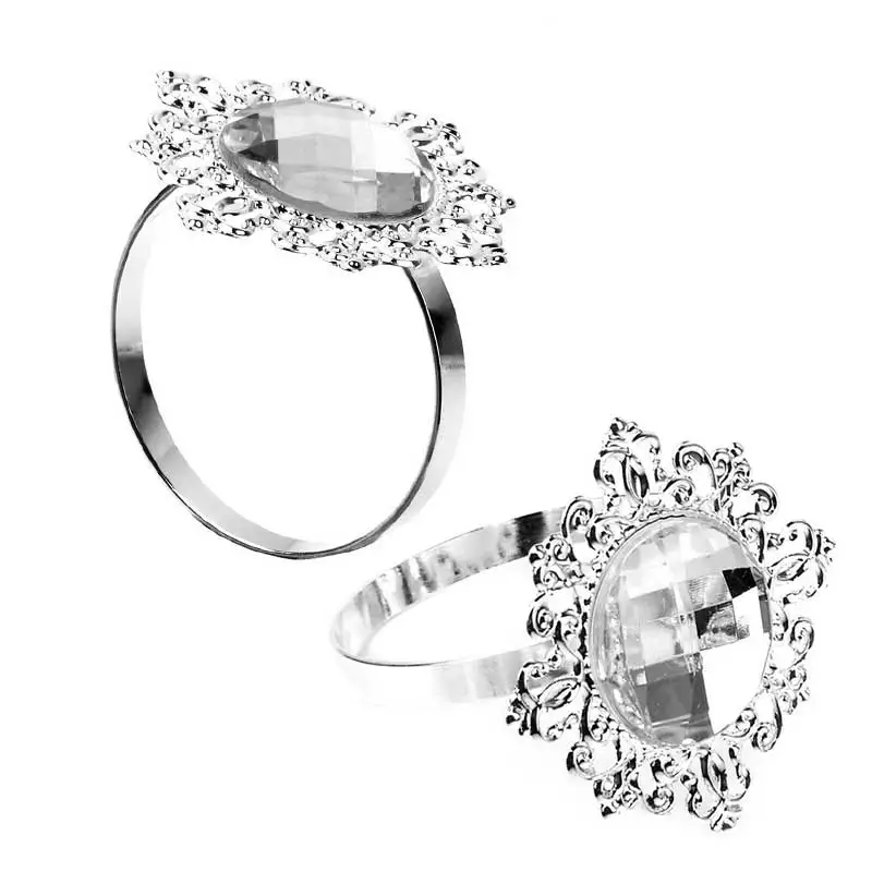 12 шт. Bling акриловые кольца для салфеток Держатель Свадебная вечеринка торжеств