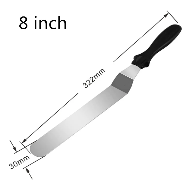 8inch VOGVIGO 6/8/10 дюймов Нержавеющая сталь лопатка для торта соблазнительный крем масло для защиты от обледенения глазурь Ножи гладкой Кухня Кондитерские инструменты для украшения торта - Цвет: 8inch