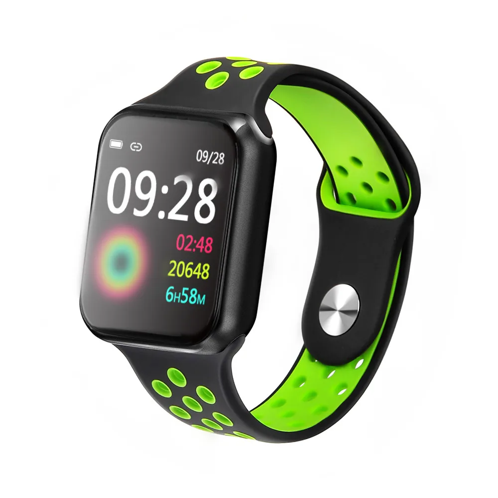 Black green Женские IP67 водонепроницаемые Смарт-часы P9 Bluetooth 4,0 Смарт-часы для Apple IPhone xiaomi LG монитор сердечного ритма фитнес-трекер - Цвет: Black green