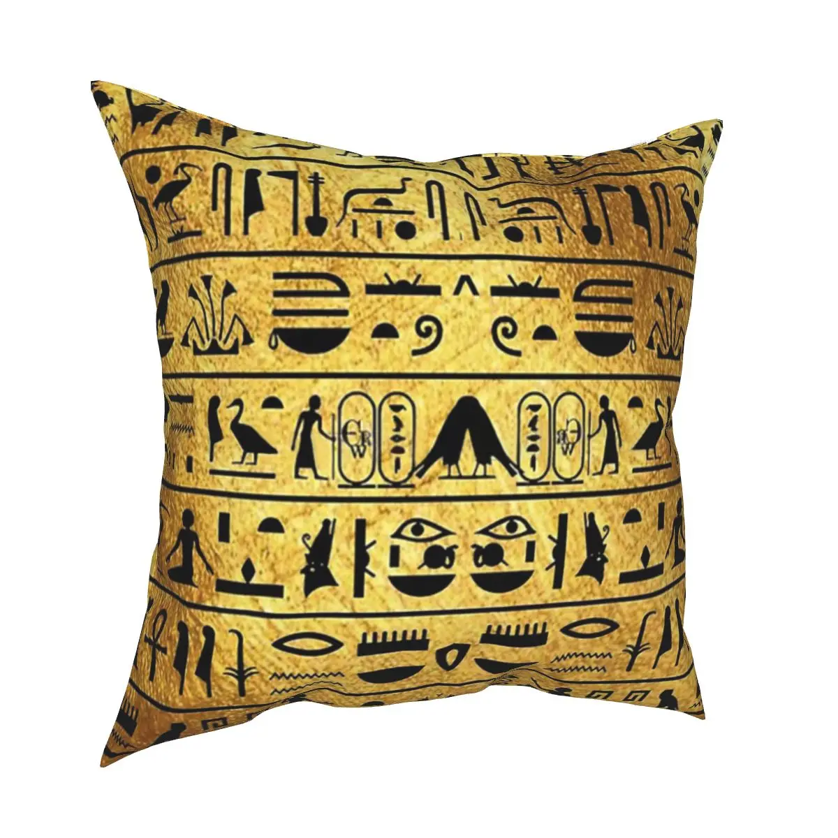 Gold And Black Hieroglyphics Pillow Cases Egyptian Ancient Egypt Cushion Cover Custom Decor Pillowcover for Home 45*45cm