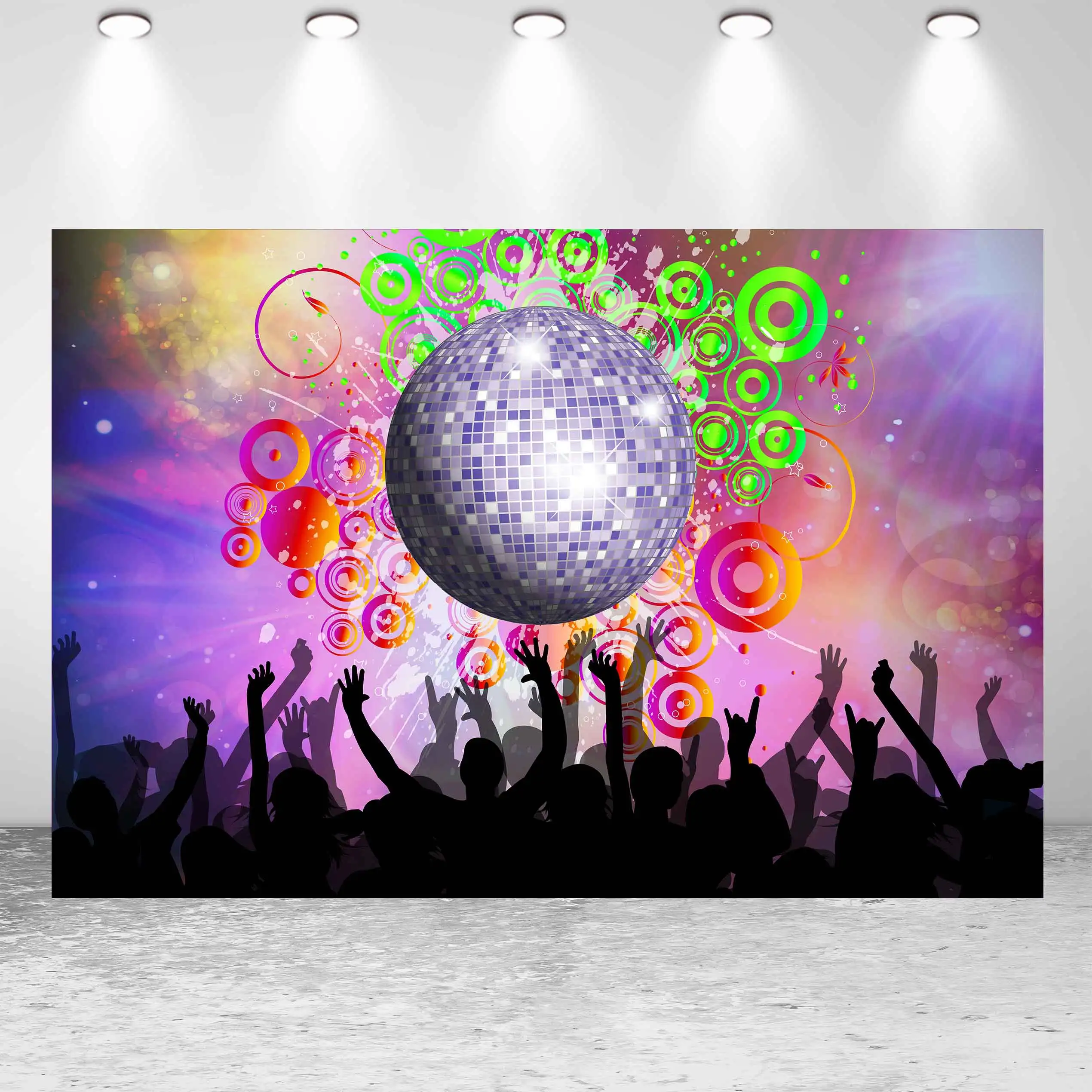 

Фон для фотосъемки с изображением танцора на день рождения в стиле 80-х 90-х годов