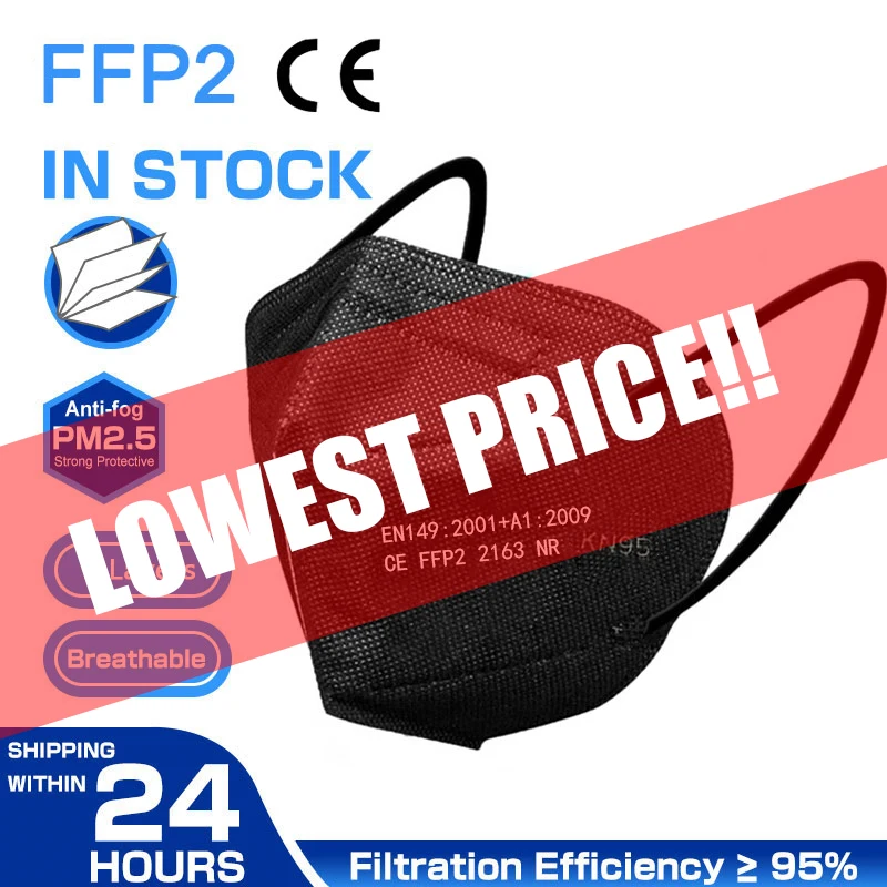 

50-200 шт. KN95 маски ffp2mask 5-слойная маска для рта FFP2 KN95 респиратор FPP2 маска FFP 2 Защитная маска для лица Mascarillas Masken CE