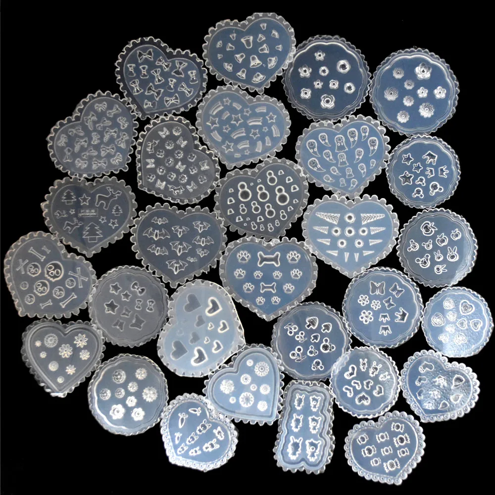 

SNASAN Tiny Flowers Animal Heart Deer Nail Art Bone Bear Star Bat DIY Tool UV Epoxy Resin Casting Silicone Mold Jewelry Making