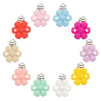 tyry hu 10pc flower pacifier clip silicone clip pacifier chain accessories silicone dummy pacifier chain set diy bead tool