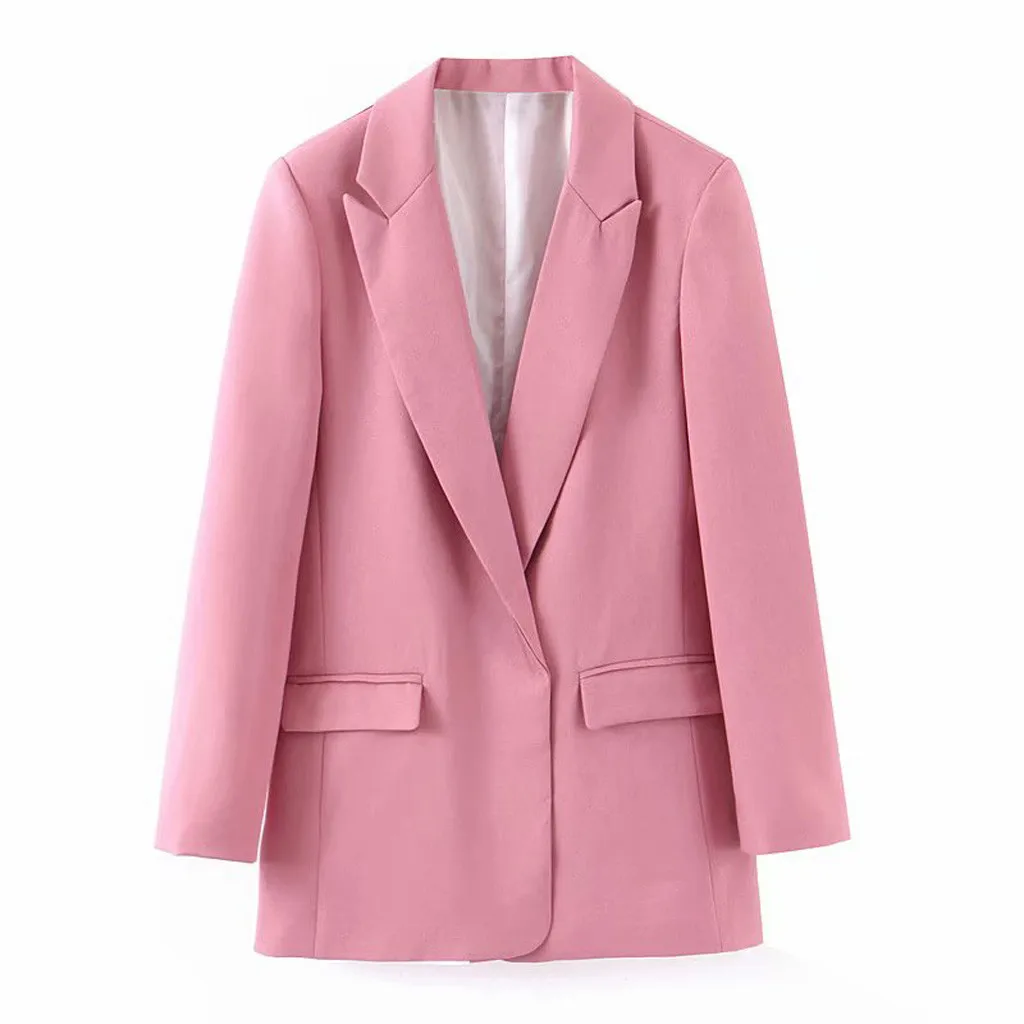 Женский простой облегающий Блейзер SAGACE с отложным воротником и длинным рукавом