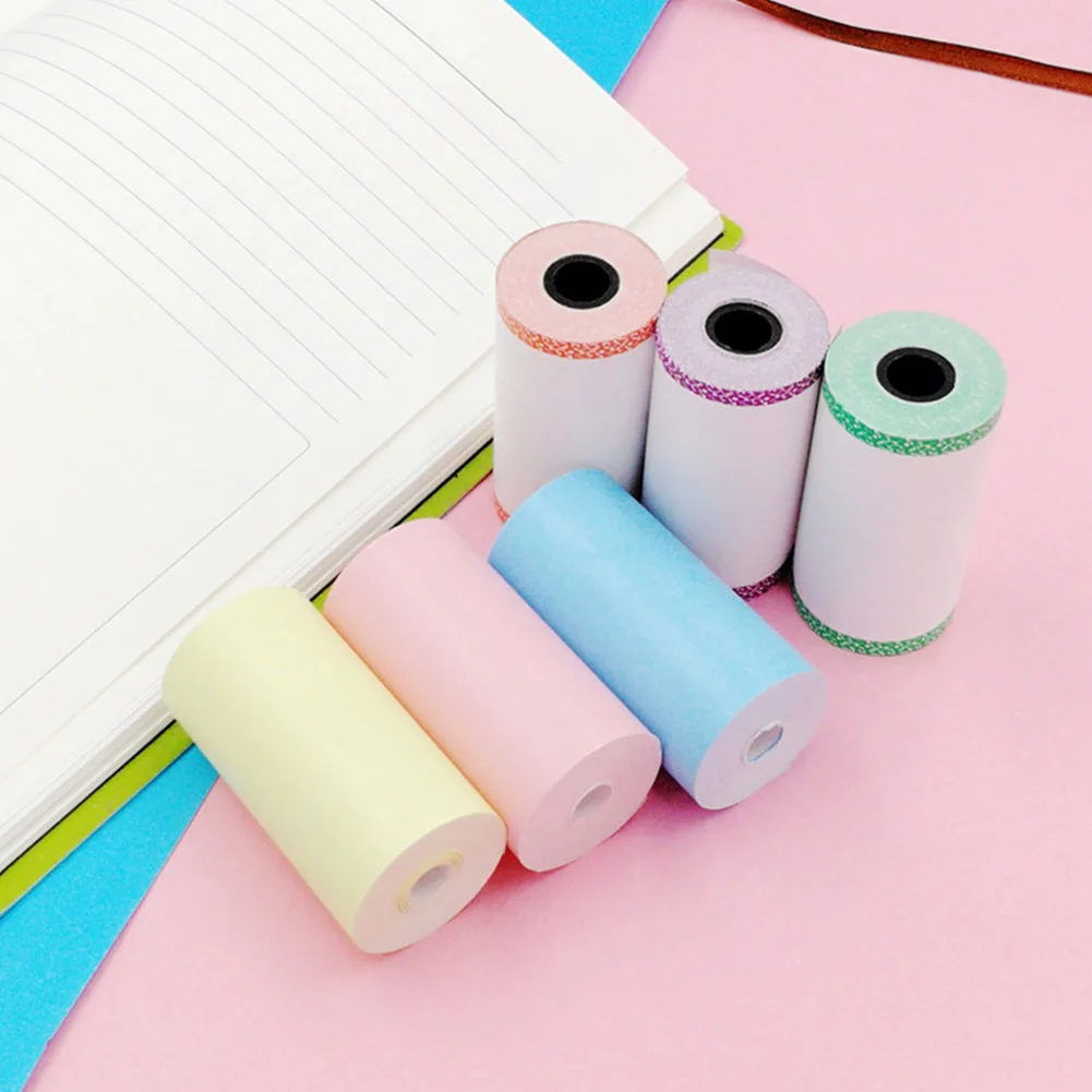 

6pcs 57x30mm Portable Pocket Printer Paper Roll Self-Adhesive Thermal Paper