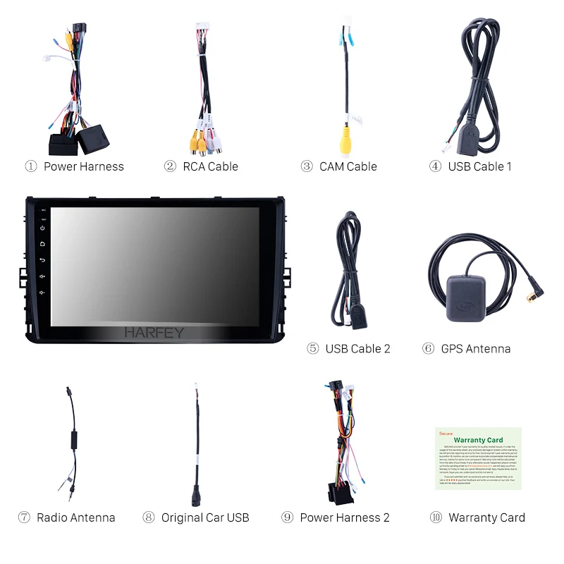 Мультимедийная магнитола Harfey мультимедийная стерео система на Android 10 0 с 9