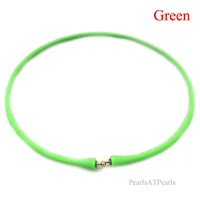 wholesale 16 inches green rubber silicone cord band for custom necklace