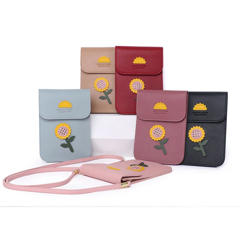 Сумка для телефона через плечо с Двойной емкостью Женская однотонная