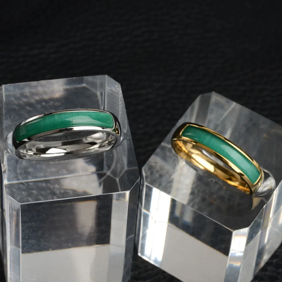 Винтажное Опаловое зеленое мужское и женское кольцо из титановой стали