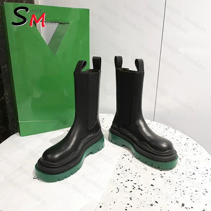 

Ботинки Челси, зимние женские ботинки на плоской подошве, зимние Нескользящие мотоциклетные ботинки на платформе, дизайнерские новые модны...