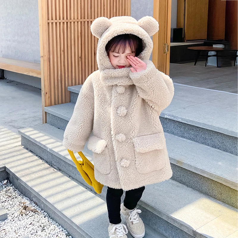

Winter Hooded Baby Girl Fleece Coat Windproof Warm Boy Jacket Outerdoor Fashion Children Outerwear Clothes Kids Snow Windbreaker