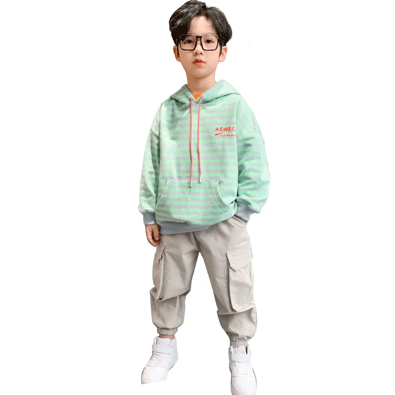 

Pullover Spring Autumn Boys Clothing SuitsSweatshirts+ Pants 2pcs/Set Kids Jacket Teenager Sport LeisureTracksuit High Qualit