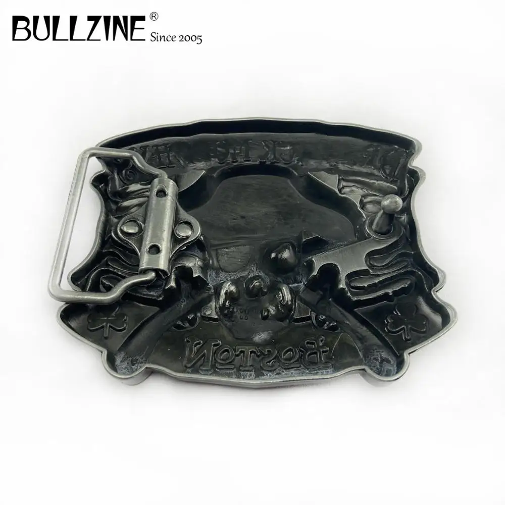 Bullzine череп музыка в ковбойском стиле пряжки ремня с оловянной отделкой FP 03183