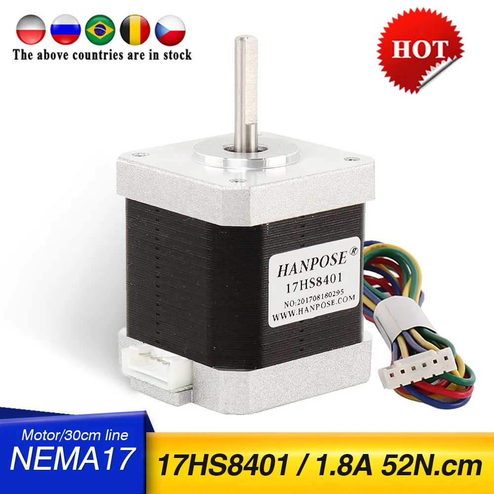 Бесплатная доставка 1 шт. шаговый двигатель 4 lead Nema17 48 мм 78Oz in 1.8A Nema 17 мотор 42BYGH