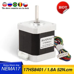4-проводной шаговый двигатель Nema17 48 мм 78Oz-in 1.8A Nema 17, 42BYGH 1.8A (17HS8401), 1 шт.