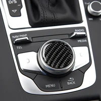 car carbon fiber central control knob sticker easy to install strong adhesion anti scratch stickers for audi a3 2014 2019