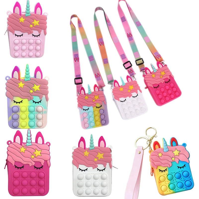 

Новый сенсорный Кошелек для монет, силиконовый пакет для хранения для канцелярских принадлежностей, с рисунком пузыри