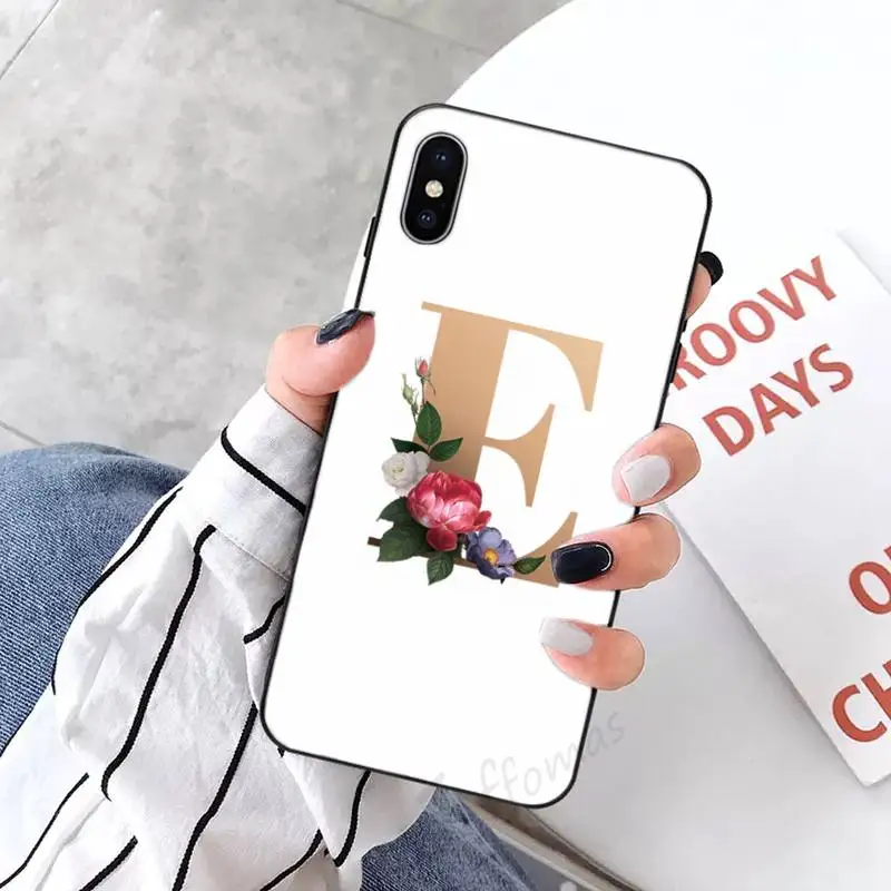 

Custom name Letter Monogram flower fashion Phone Case Candy Color for iPhone 6 7 8 11 12 s mini pro X XS XR MAX Plus