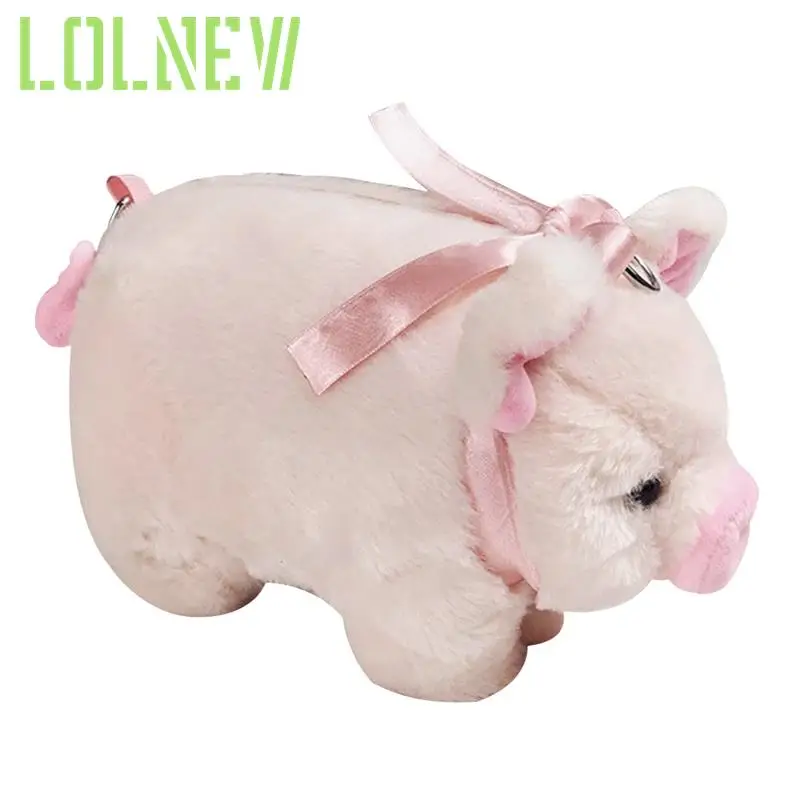 

2020 Cute Fluffy Pink Pig Bag Women Cartoon Pig Sling Bag Fluffy Animal Crossbody Bag Shoulder Bag Fur Soft Strip