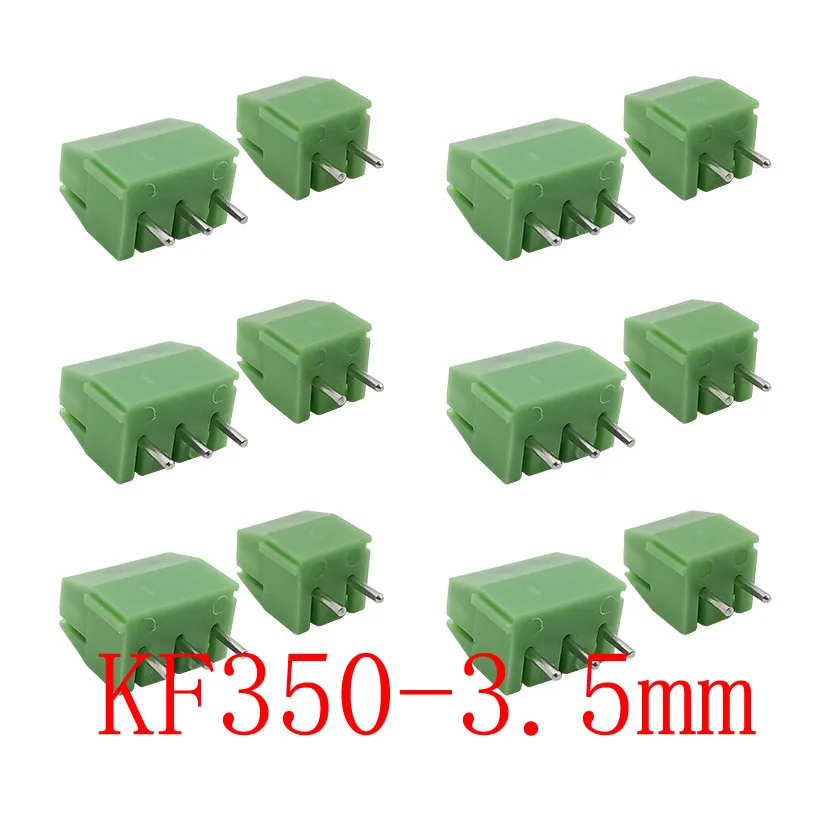 10 шт. KF350 шаг 3 5 мм 2 контактный Spliceable печатной платы Клеммная колодка Разъем в