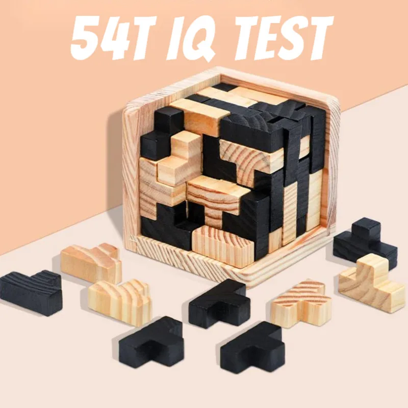 

Creative 3D Wooden Cube Puzzle Ming Interlocking Anti Stress Set Toys For Kids Brain Teaser Early Learning Antistress Toy Gift