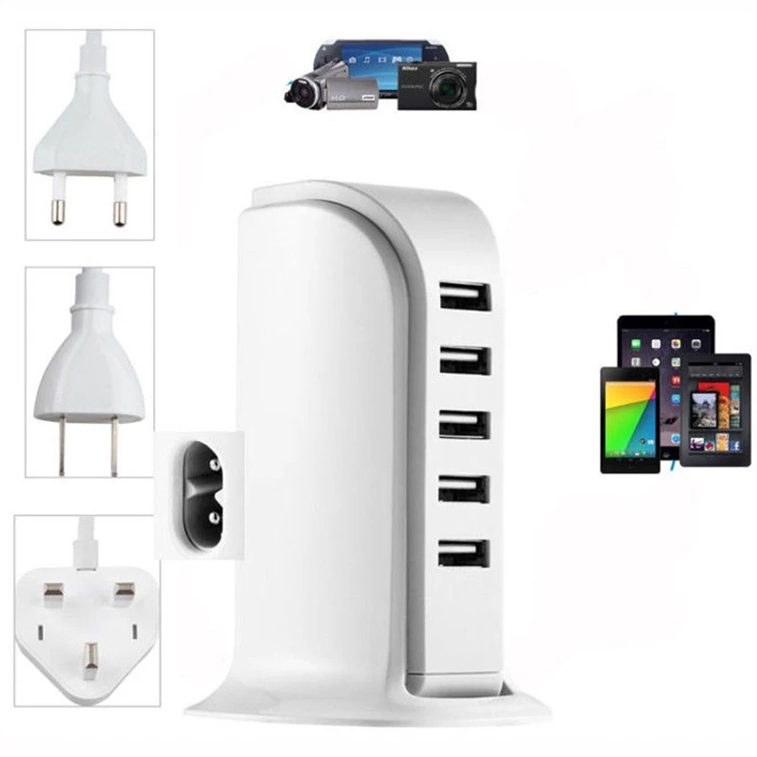 Универсальный 5 Multi-Порты и разъёмы зарядное дорожное usb-устройство Зарядное