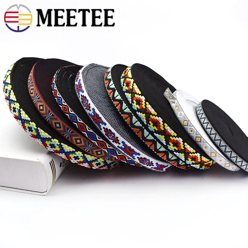 10 ярдов Meetee 1,2-4,8 см жаккард плетеная лента тесьма кружево отделка шитье сумки для одежды пояс ошейник для собак Домашние декоративные предметы