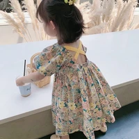 2021 summer new fashion baby girl dresses princess clothing cute party cotton flower children short sleeve sweet floral dress