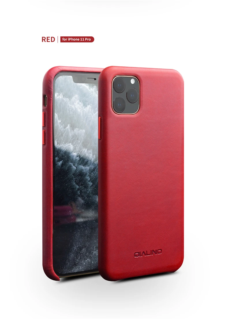 QIALINO из натуральной кожи чехол для телефона для iPhone 11Pro Макс анти-осень модная обувь класса люкс ручной ультра тонкая задняя крышка для iPhone11 Pro