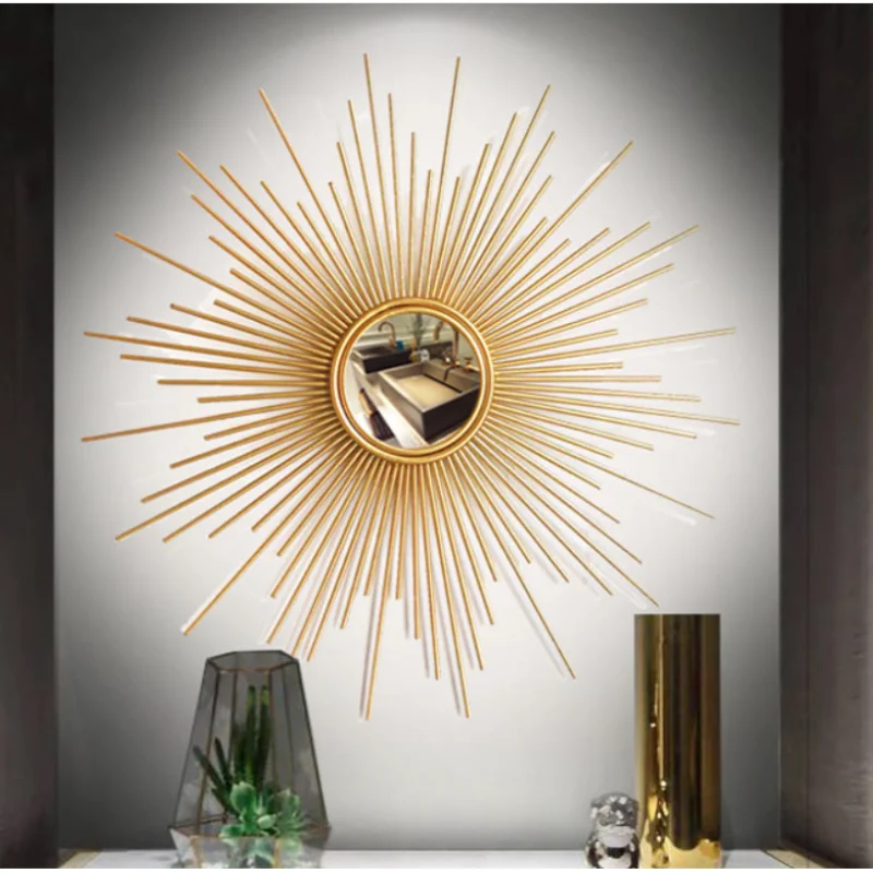 

Sun Shape Stickers Decorative Wrought Iron Wall Mural Crafts Office Wall Hanging Decoration Home Bedroom Wall Sticker